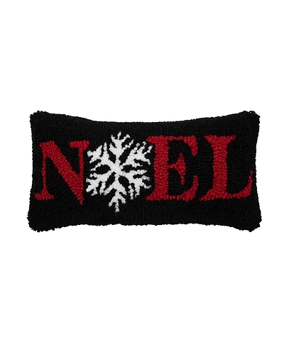 C&F Home "Noel" Snowflake Hooked Christmas Mini Accent Pillow 6" x 12"