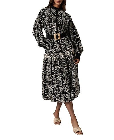 Coast Women's Long Sleeve Belted Shirt Dress