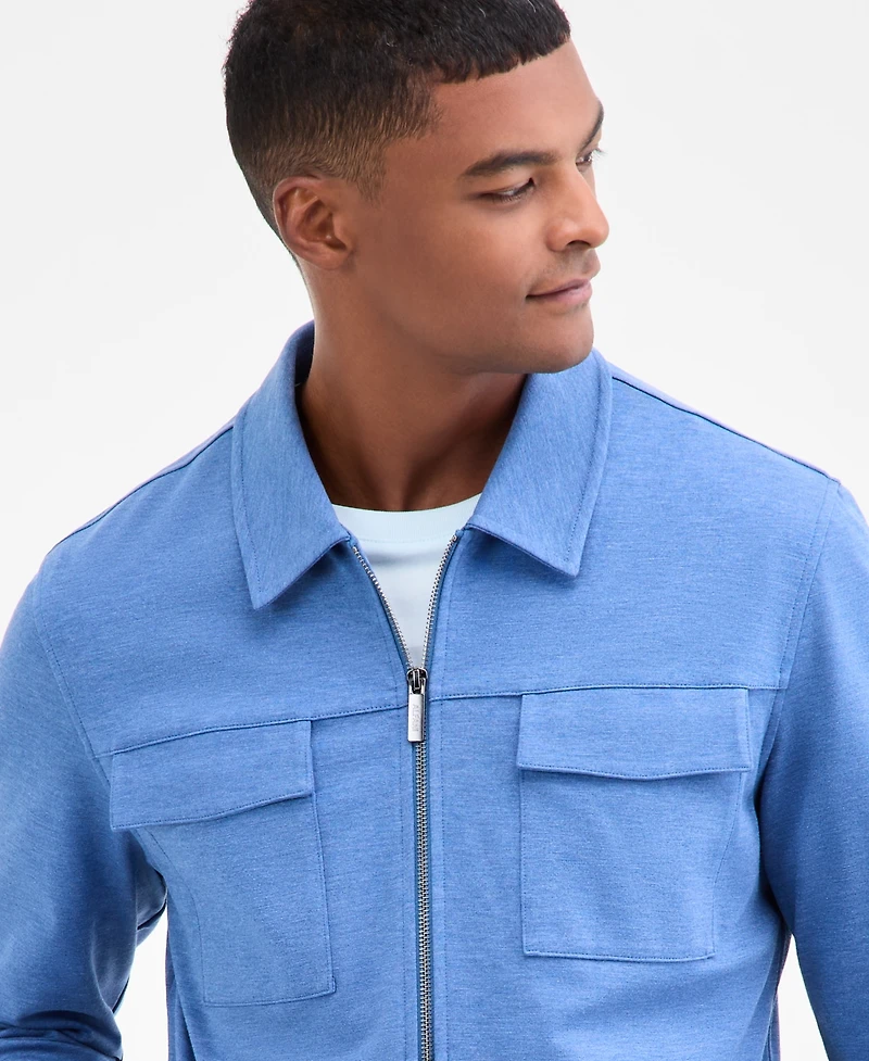 Alfani Men's Weekend Smart Zip-Front Stretch Knit Jacket, Macy's Exclusive