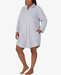 Ellen Tracy Plus Textured Long Sleeve Robe
