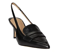 Lauren Ralph Women's Khloe Leather Slingback Loafer Pump