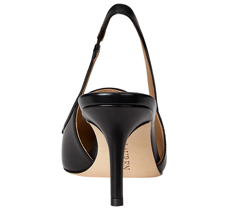 Lauren Ralph Women's Khloe Leather Slingback Loafer Pump