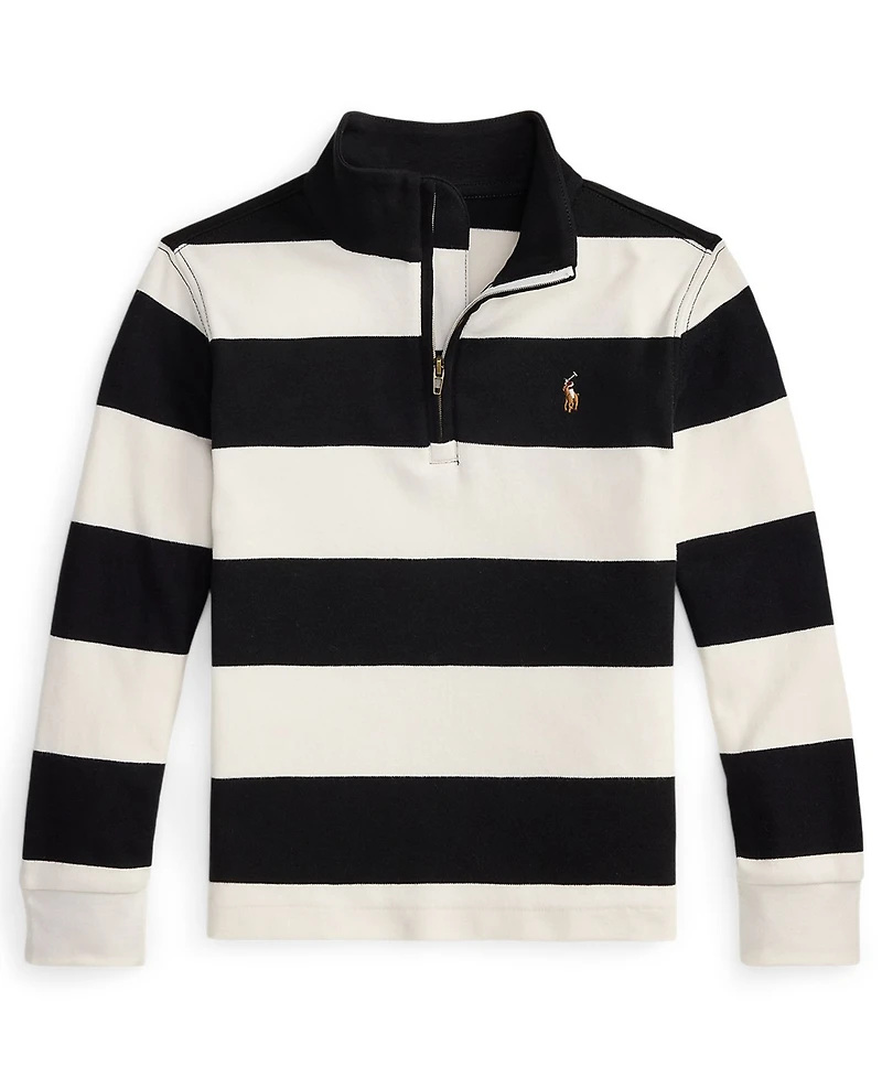 50/1 Interlock-knt-long Sleeve-mock Neck-half Zip-pullover