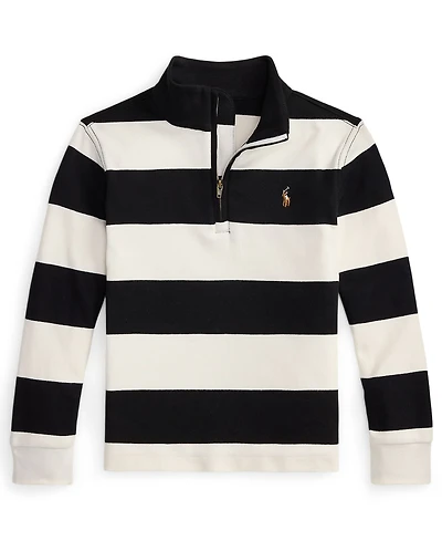 50/1 Interlock-knt-long Sleeve-mock Neck-half Zip-pullover