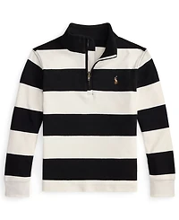 50/1 Interlock-knt-long Sleeve-mock Neck-half Zip-pullover