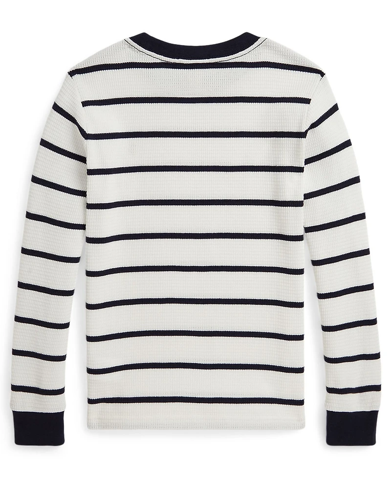 Polo Ralph Lauren Toddler and Little Boys Striped Waffle Cotton Long-Sleeve Tee
