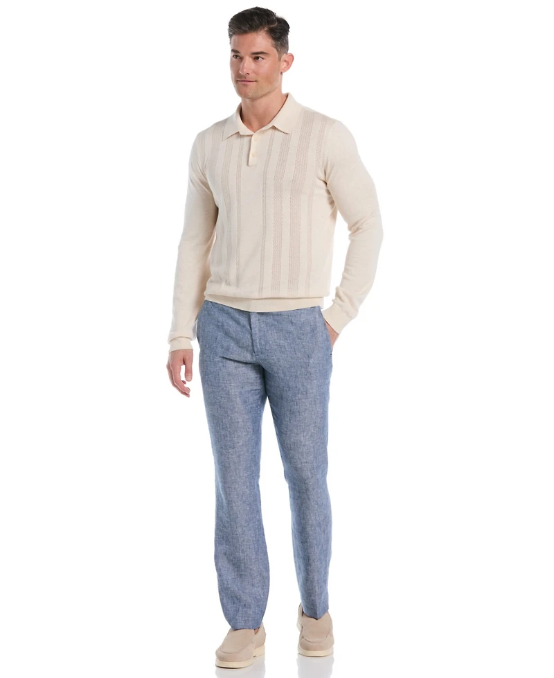 Cubavera Men's Long Sleeves Sweater Polo Shirt