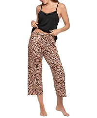 Linea Donatella Women's 3-Piece Sleeveless Cami Top, Pants and Wrapper Pajama Set