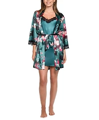Linea Donatella Women's 2-Piece Estrella Sleeveless Chemise and Wrapper Set