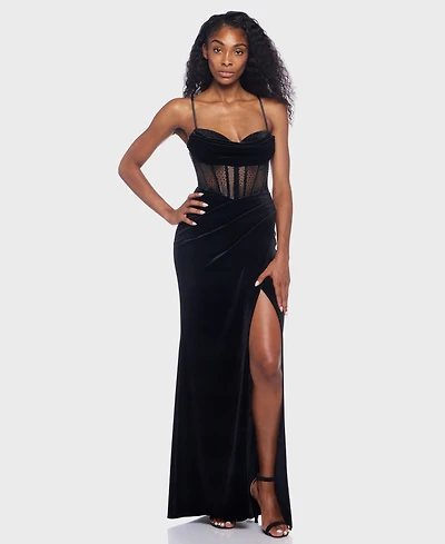 B Darlin Junior's Sweetheart Neck Lace-Up Back Dress