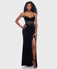 B Darlin Junior's Sweetheart Neck Lace-Up Back Dress