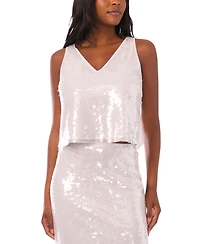 1.state Women's Sleeveless Embellished Sequin Top