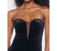 Alex & Sophia Junior's Strapless Midi Feather Dress