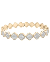 Macy's Clover Diamond Bracelet (1 ct. t.w.) in 14K Gold Plated Over Sterling Silver