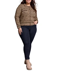 Tribal Plus Double Knit Long-Sleeve Cardigan Sweater