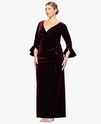 Betsy & Adam Plus Sheath Long Sleeves Dress