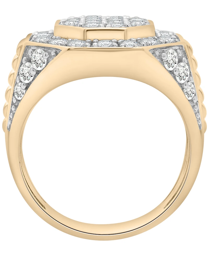 Macy's Men's Diamond (1 ct. t.w.) Ring in 14K Gold Plated Sterling Silver