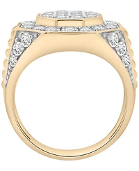 Macy's Men's Diamond (1 ct. t.w.) Ring in 14K Gold Plated Sterling Silver