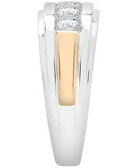 Macy's Men's Diamond (1 ct. t.w.) Five-Stone Band Ring in 10K Two-Tone Gold