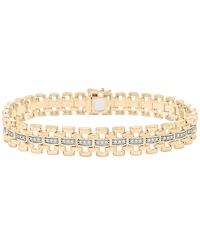 Macy's Men's Diamond (1 ct. t.w.) Link Bracelet in 14K Gold-Plated Sterling Silver