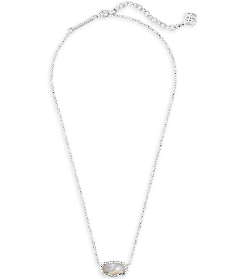 Kendra Scott 2-Piece Imitation Pearl Elisa Pendant Necklace and Mikki Huggie Earrings in Silver-Tone Rhodium Over Brass Set