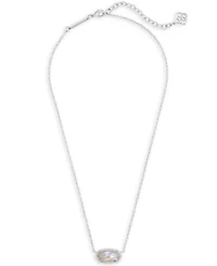 Kendra Scott 2-Piece Imitation Pearl Elisa Pendant Necklace and Mikki Huggie Earrings in Silver-Tone Rhodium Over Brass Set