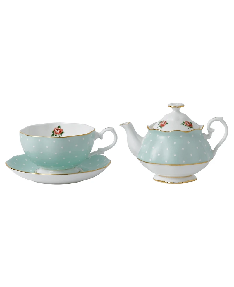 Royal Albert Old Country Roses Polka Rose Tea Set for One
