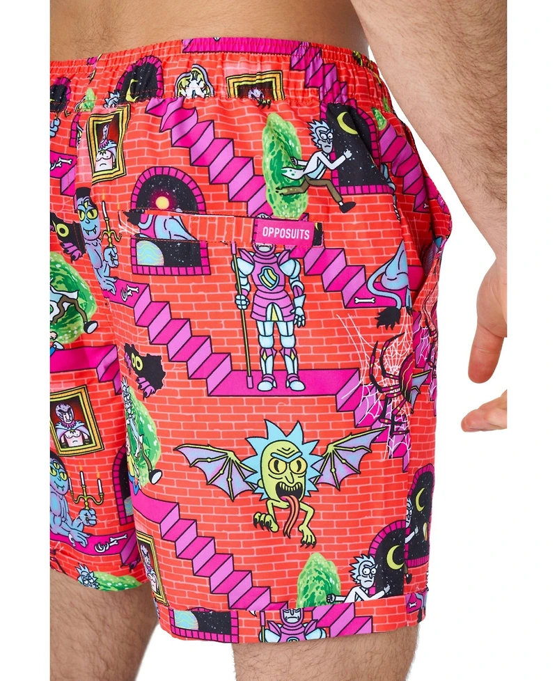 OppoSuits Men's Hawaiian 2 Piece Set - Rick & Morty Summer Beach Wear Slim Fit Includes Short Sleeve Shirt and Shorts