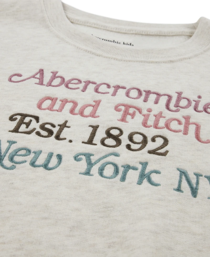 abercrombie kids Girls Multicolor Logo Crew Sweatshirt