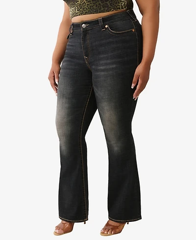 True Religion Women's Plus Becca Bootcut Big T Jean