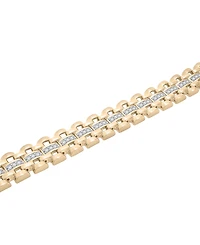 Macy's Men's Diamond (1 ct. t.w.) Link Bracelet in 14K Gold-Plated Sterling Silver
