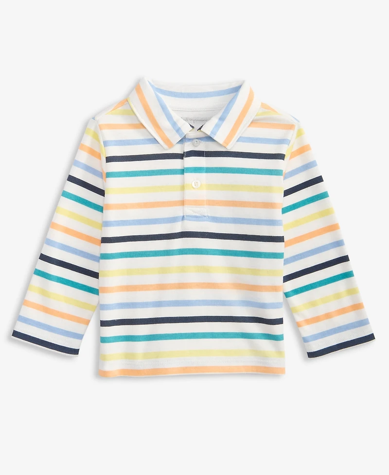 First Impressions Boys Toddler 2T-4T Long-Sleeve Striped Polo Shirt, Macy's Exclusive