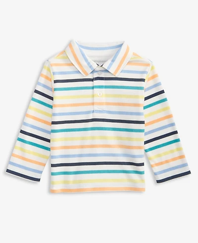 First Impressions Boys Toddler 2T-4T Long-Sleeve Striped Polo Shirt, Macy's Exclusive