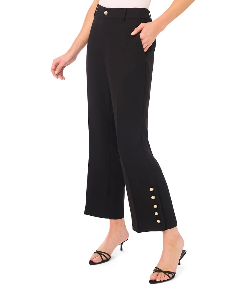 CeCe Women's Cropped Straight Leg Tailored Pants