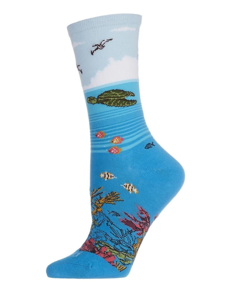 MeMoi Women's Reef Limited Edition Cotton Blend Crew Sock