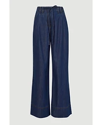 Karen Millen Women's Denim Wide Legged Pants