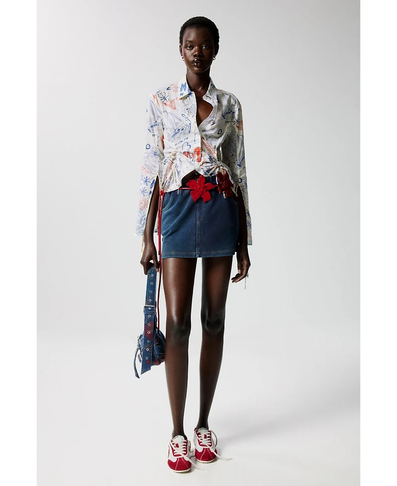 Desigual Women's Printed shirt with ties