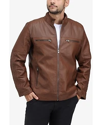 Xray Men's Grainy Pu Leather Moto Jacket