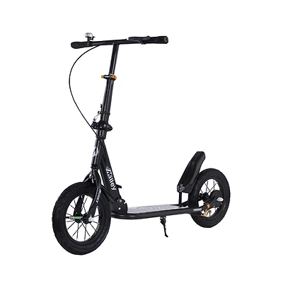 Artudatech Shock-Absorbing Foldable Commuter Kick Scooter For Adults and Teens With 12" Large Smooth Rolling Rubber Air Tires