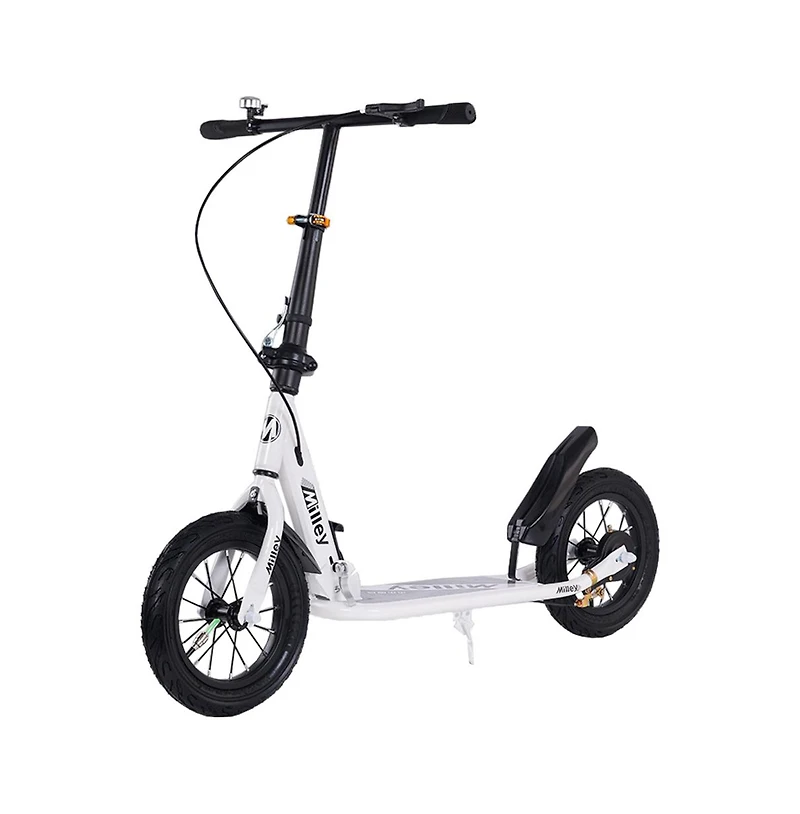 Artudatech Shock-Absorbing Foldable Commuter Kick Scooter For Adults and Teens With 12" Large Smooth Rolling Rubber Air Tires