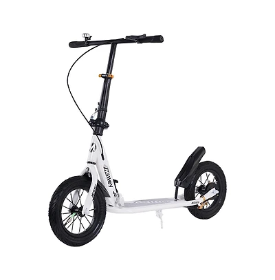 Artudatech Shock-Absorbing Foldable Commuter Kick Scooter For Adults and Teens With 12" Large Smooth Rolling Rubber Air Tires