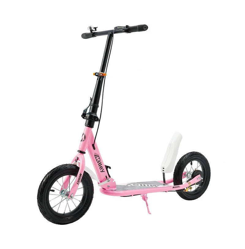Artudatech Foldable Kids Scooter with 12 Inch Shock-Absorbing Tires, Adjustable Height & Dual Brakes for Ages 7-12