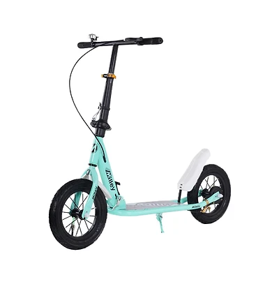Artudatech Foldable Kids Scooter with 12 Inch Shock-Absorbing Tires, Adjustable Height & Dual Brakes for Ages 7-12