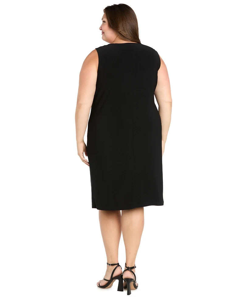 R & M Richards Plus Glitter Jacket Dress