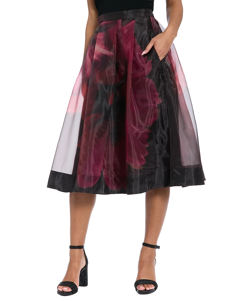 Muse Women's Pleated Organza Midi Skirt