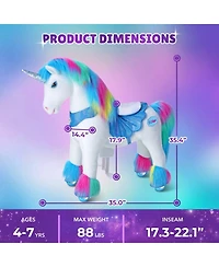 PonyCycle Model Y Rainbow Unicorn Rideable Toy for Age 4