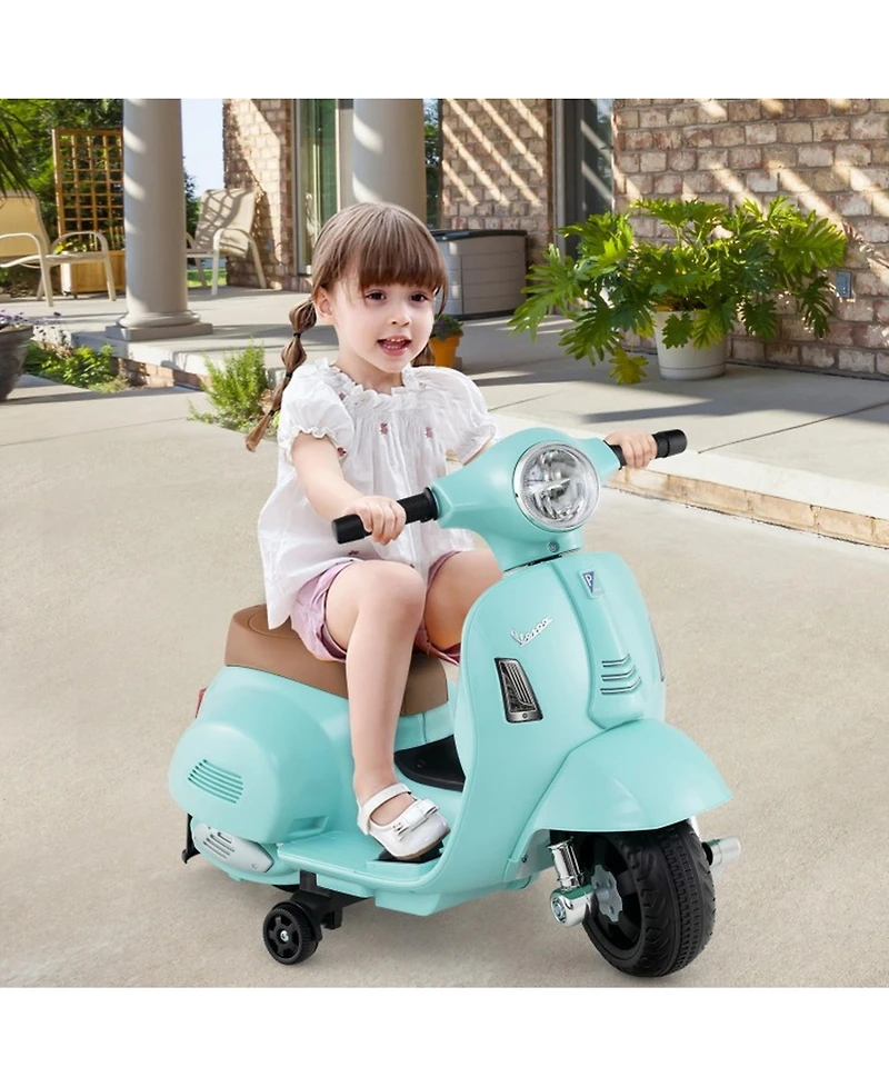Sugift Kids Ride on Motorcycle Licensed Vespa with Led Headlight and Horn Sound