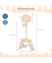 Sugift 3 in 1 Kids Basketball Hoop with Basketball and Foldable Rim