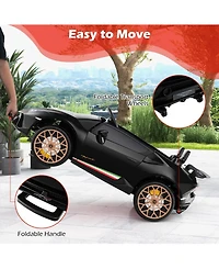 Sugift 24V Ride-on Car for Kids 4WD 2-Seater Licensed Lamborghini Electric Vehicles with Music