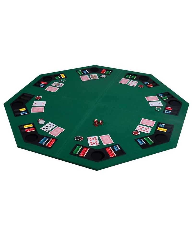Sugift 48 Inch 8 Players Octagon Fourfold Poker Table Top